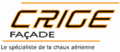 Logo CRIGE FAÇADE, spécialiste de la chaux aérienne, design orange et noir.